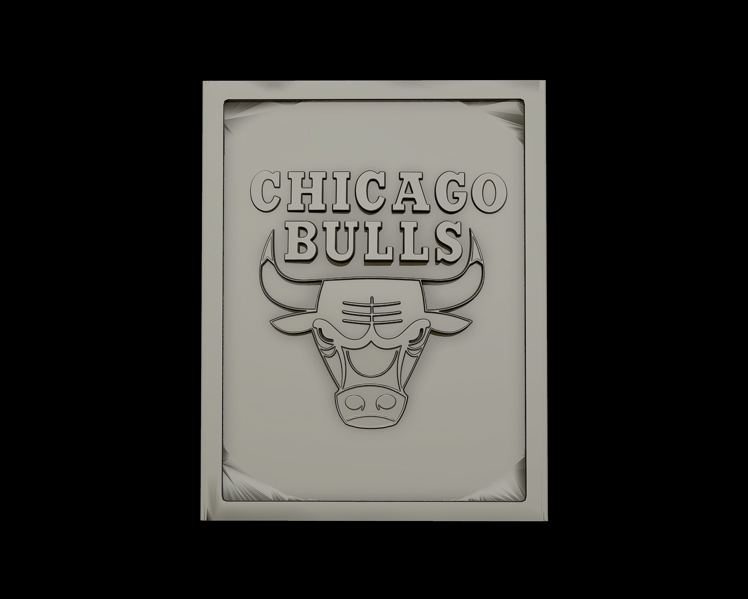 Chicago Bulls Logo Relief  3D print model_3