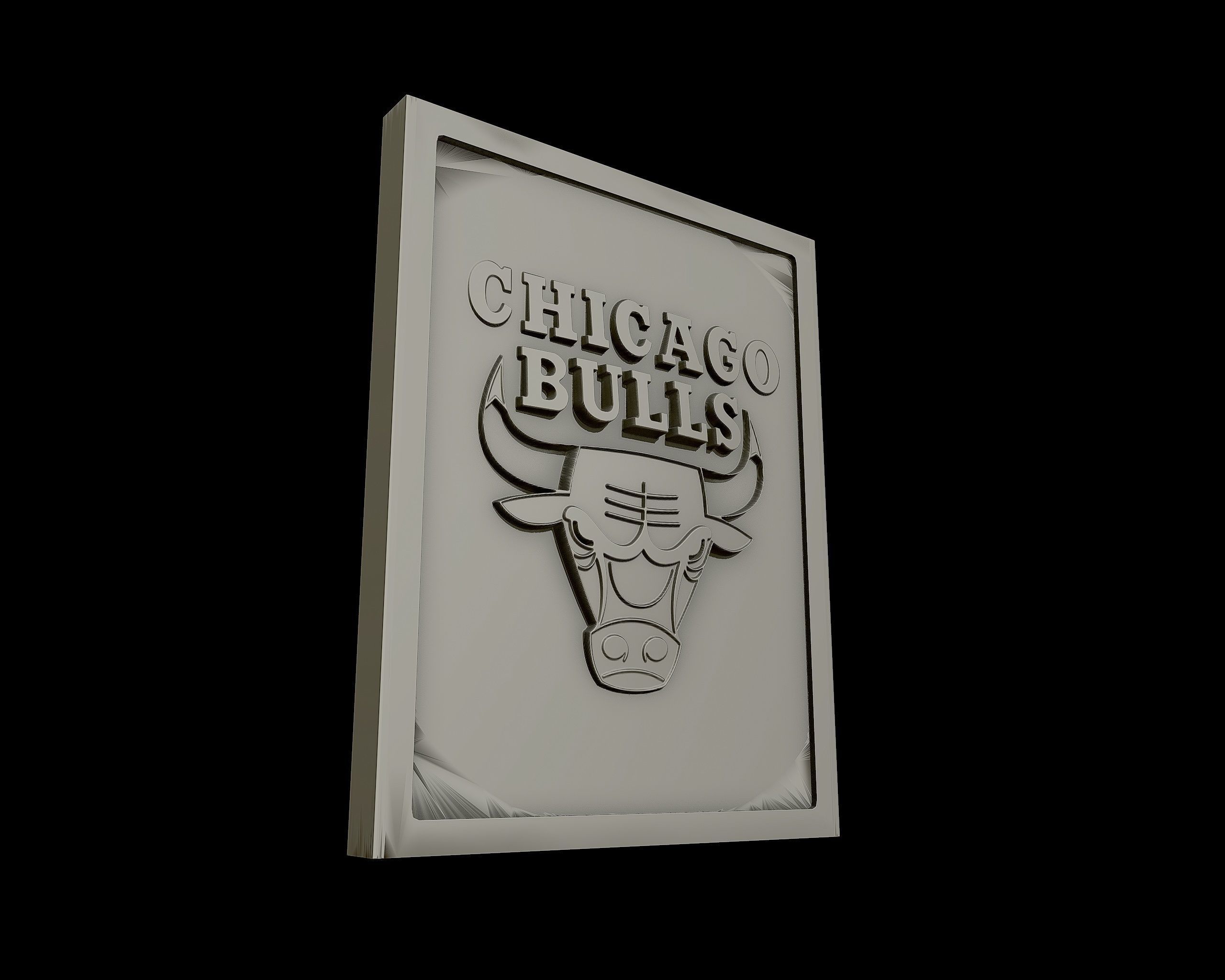 Chicago Bulls Logo Relief  3D print model_4
