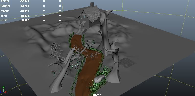 this is 3d background exterior model file type OBJ maya mb 3D model_1