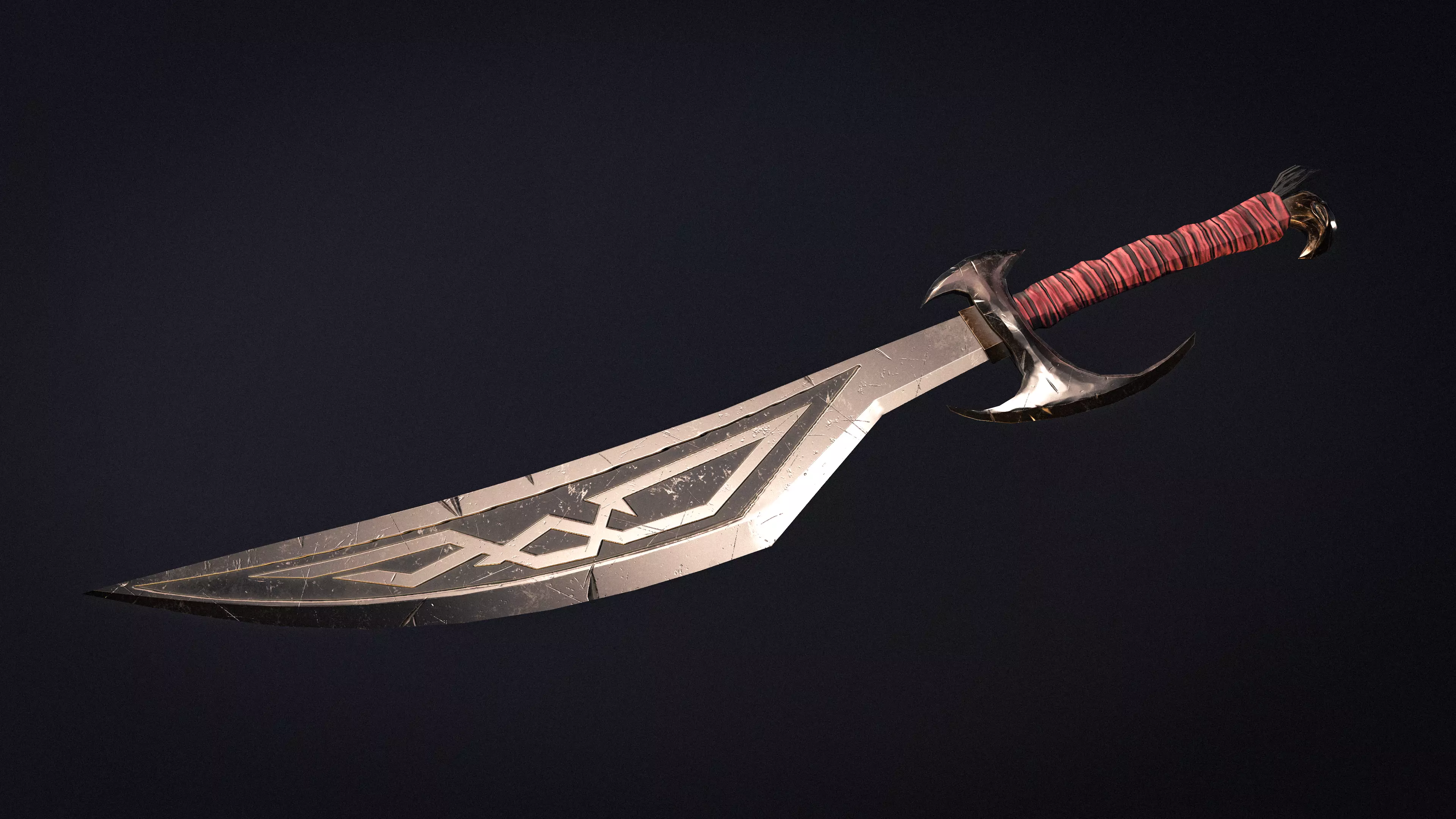 Medieval Dagger Game-ready Low-poly 3D model_0