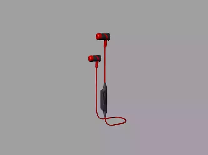 Wireless Sport red Bluetooth headset  3D print model