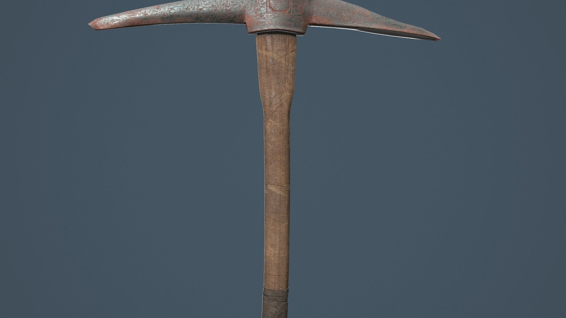 Old Rusty Pickaxe Low-poly 3D model_6
