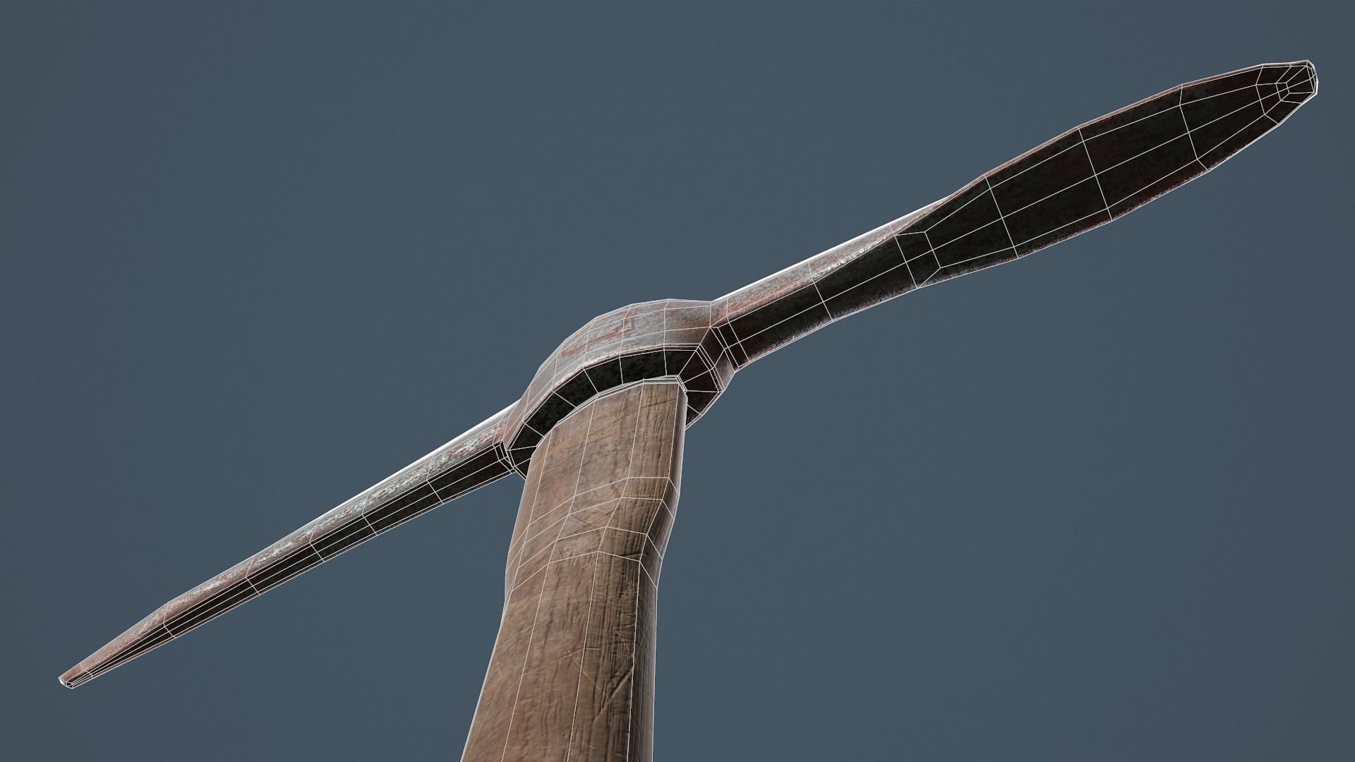 Old Rusty Pickaxe Low-poly 3D model_10