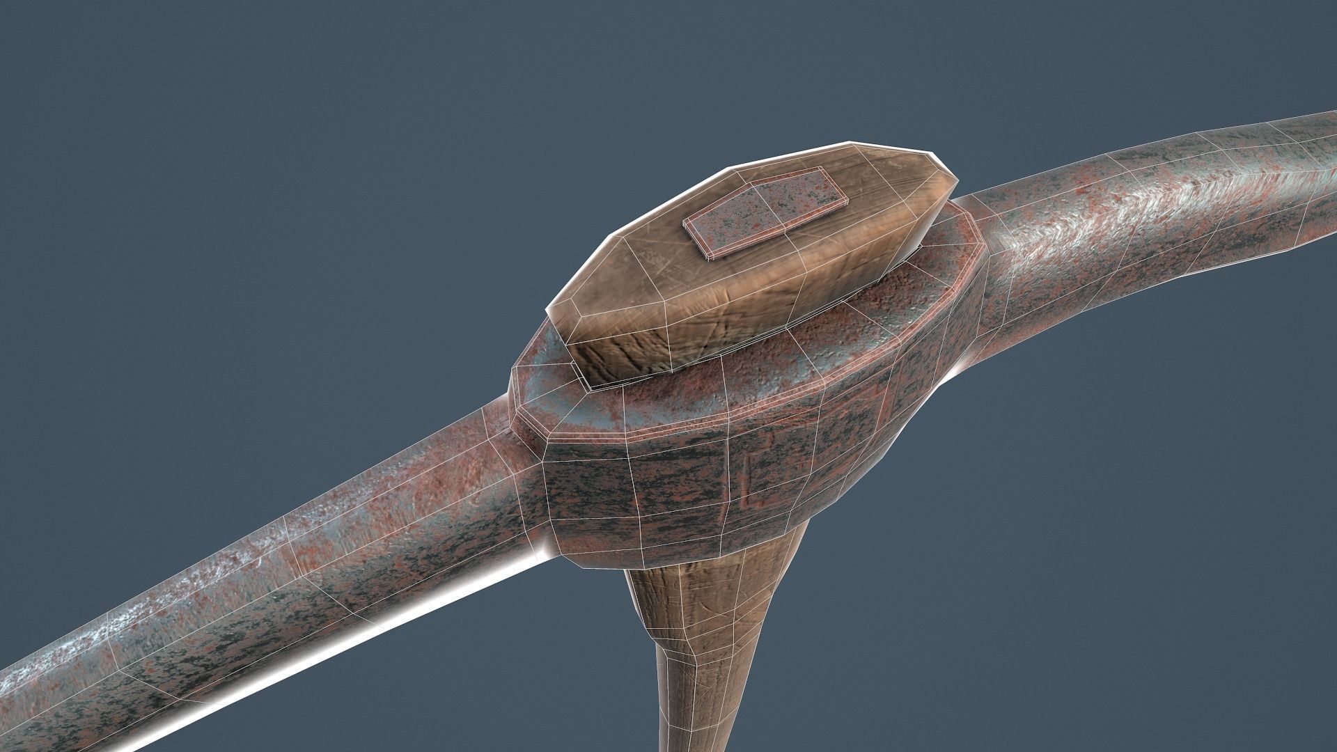 Old Rusty Pickaxe Low-poly 3D model_14