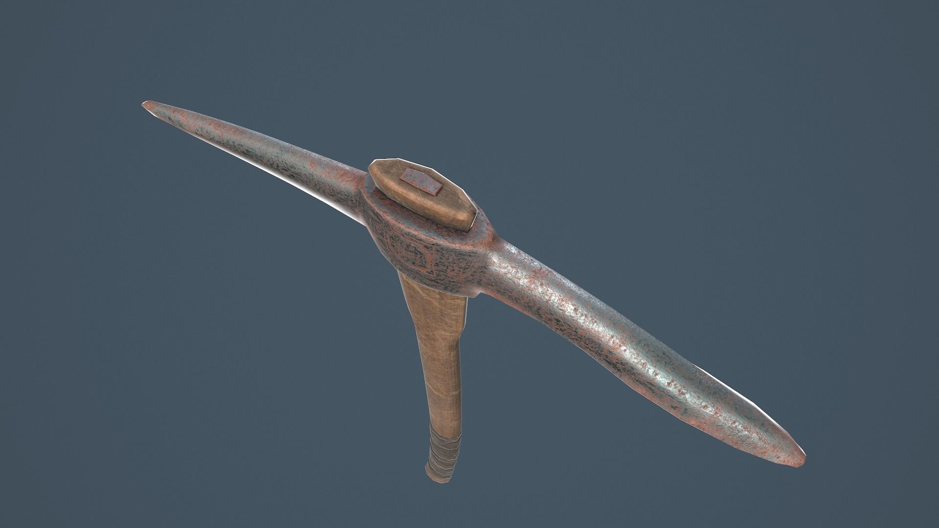 Old Rusty Pickaxe Low-poly 3D model_4