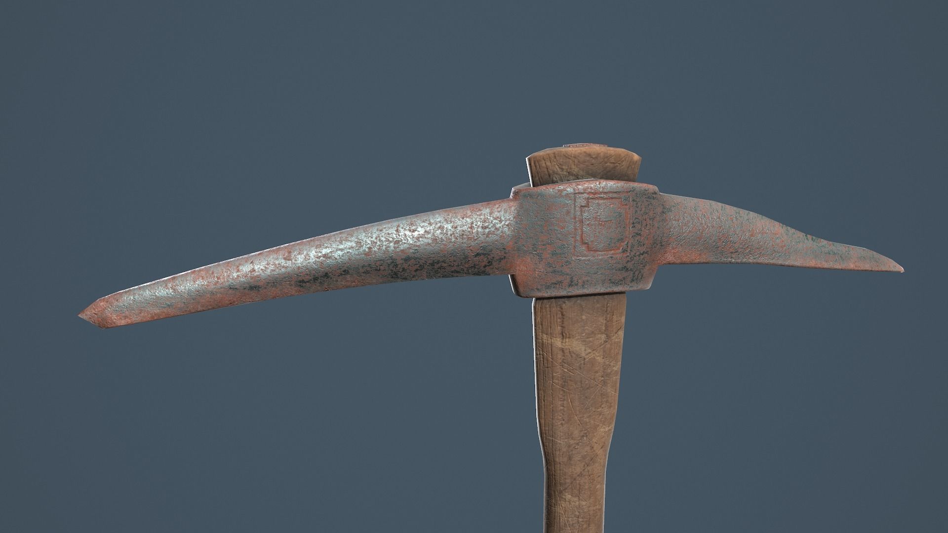 Old Rusty Pickaxe Low-poly 3D model_3