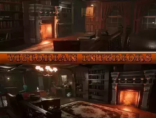 Victorian Interiors Low-poly 3D model