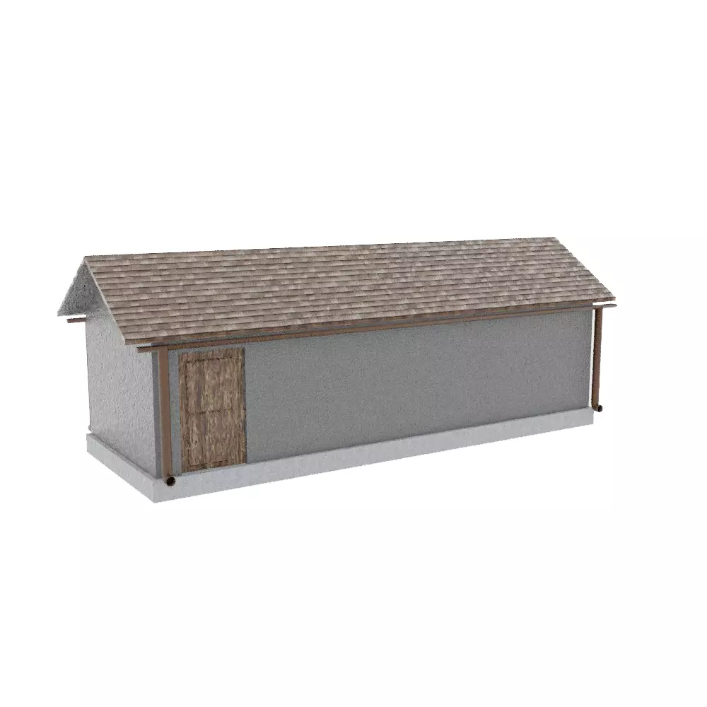 Abandoned workshop 02 Free low-poly 3D model_0