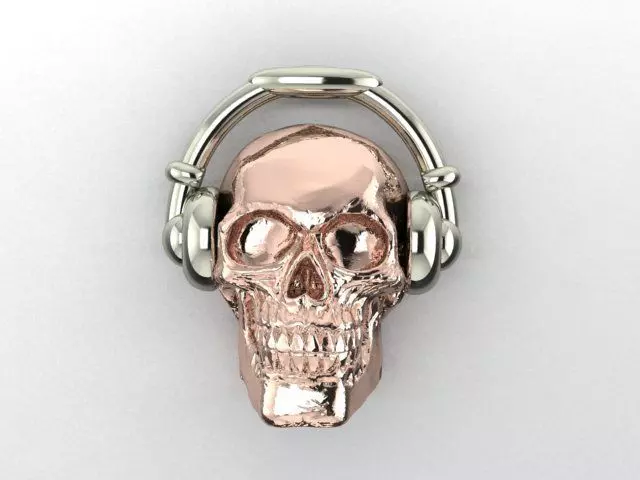skull listening to music 3D print model
