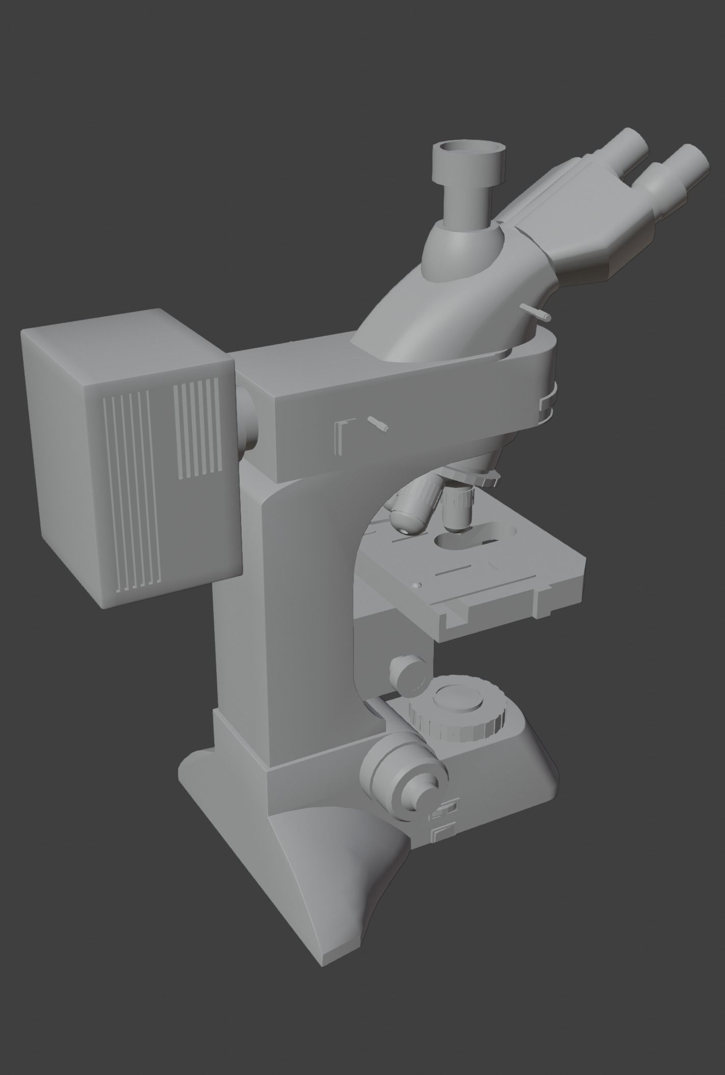 Optical Microscope Low-poly 3D model_4