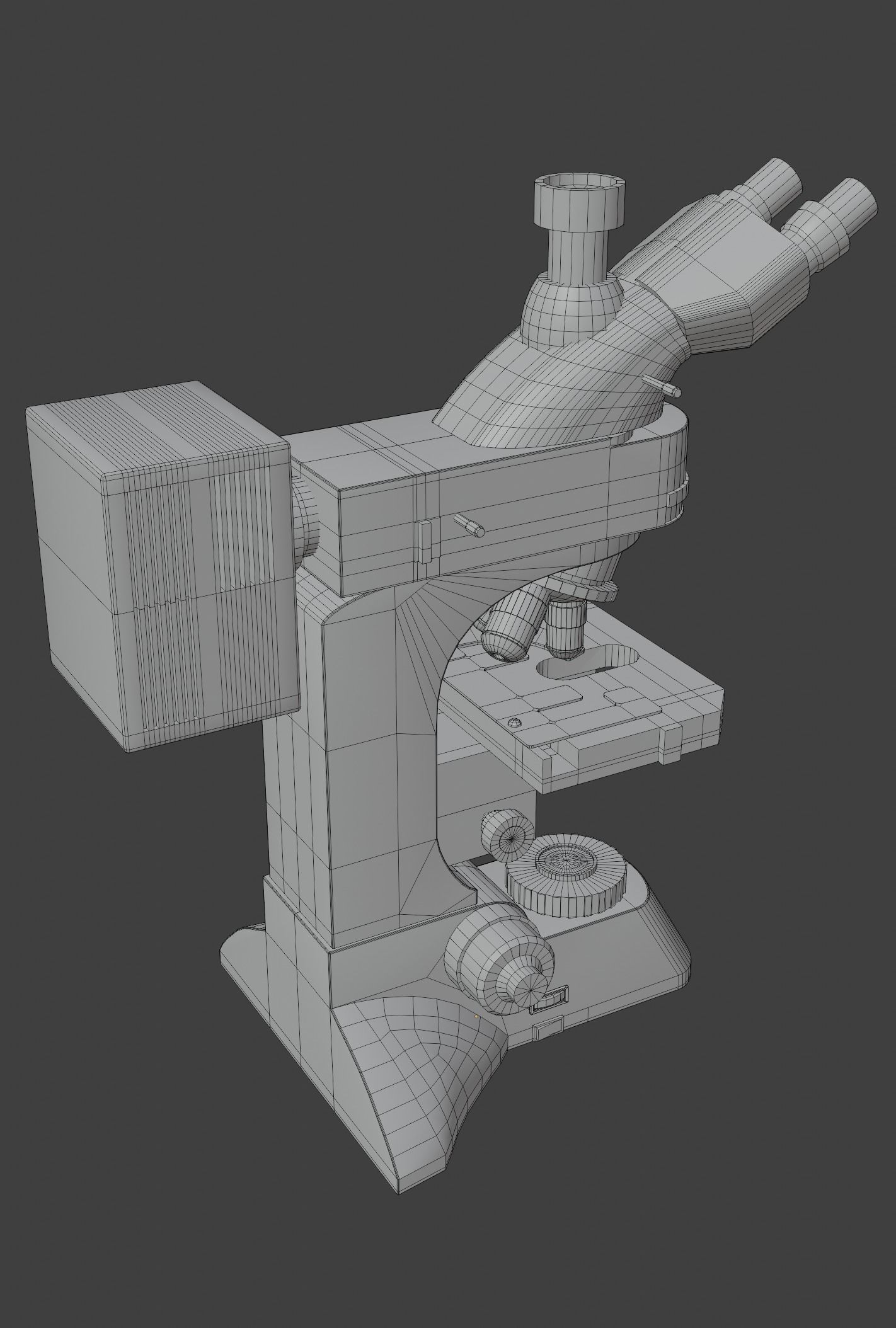 Optical Microscope Low-poly 3D model_8