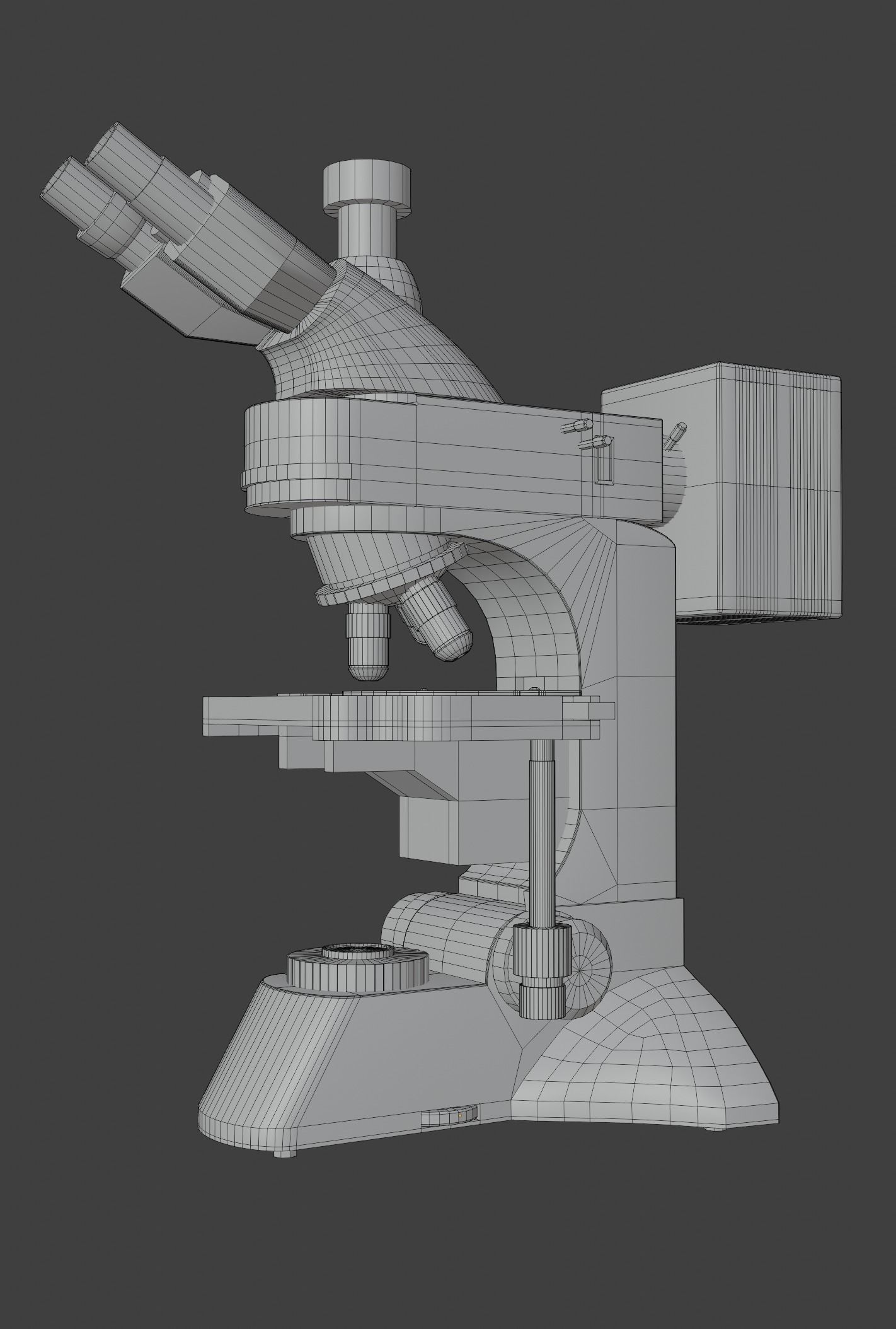 Optical Microscope Low-poly 3D model_7