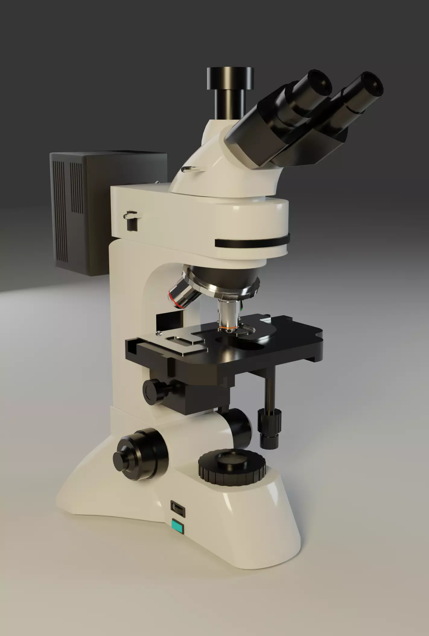 Optical Microscope Low-poly 3D model_0