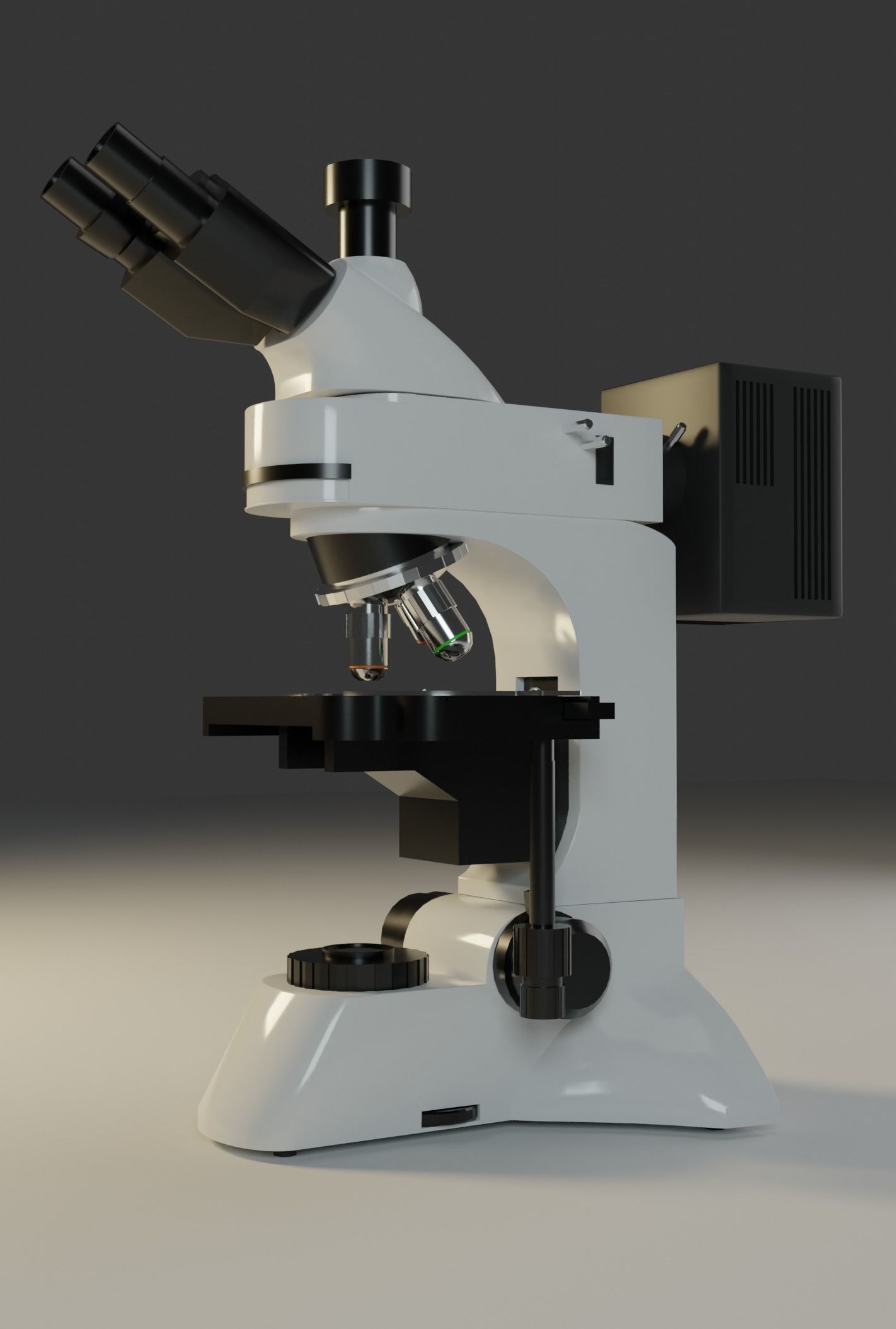 Optical Microscope Low-poly 3D model_5