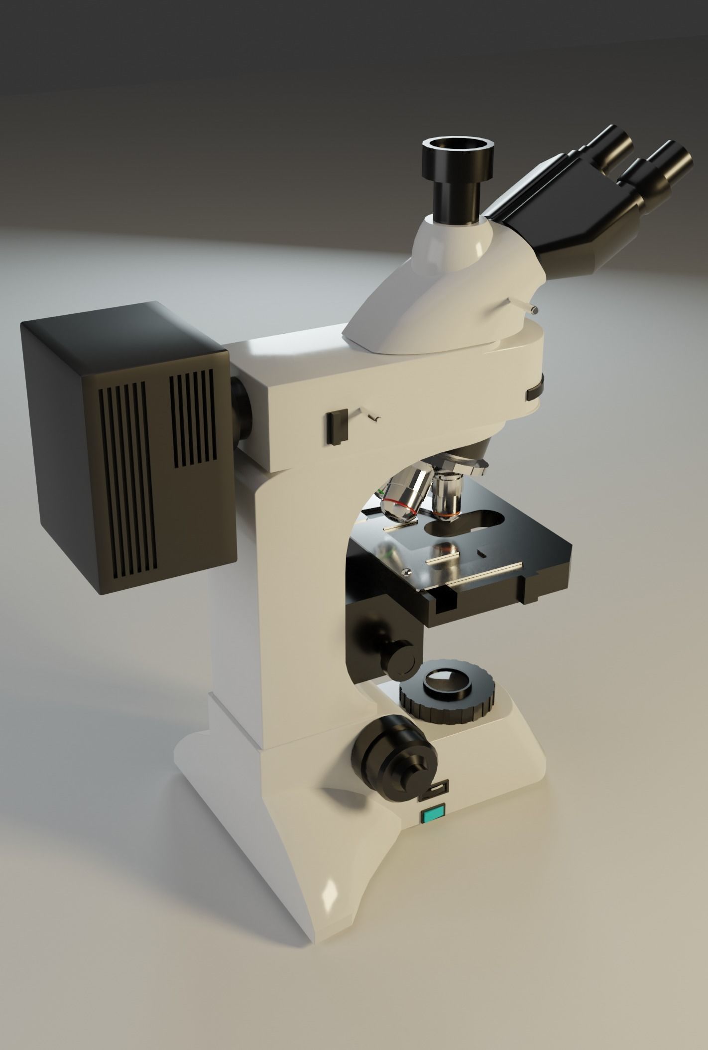 Optical Microscope Low-poly 3D model_9