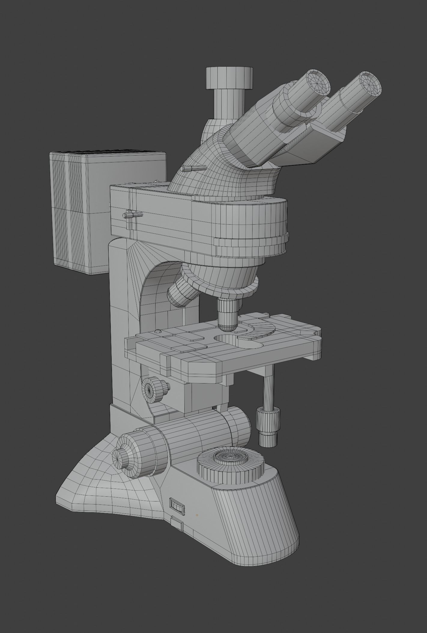 Optical Microscope Low-poly 3D model_6