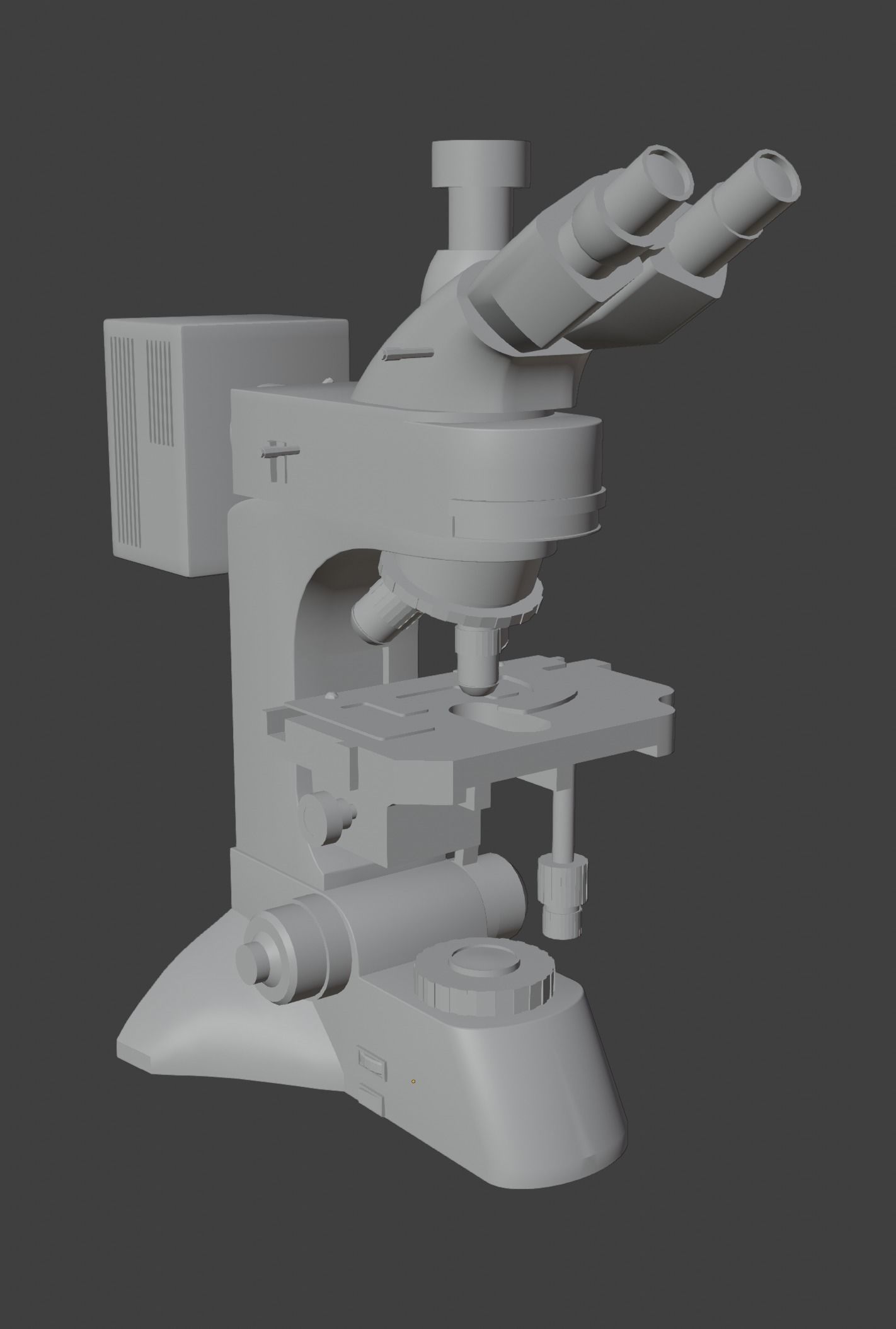 Optical Microscope Low-poly 3D model_2