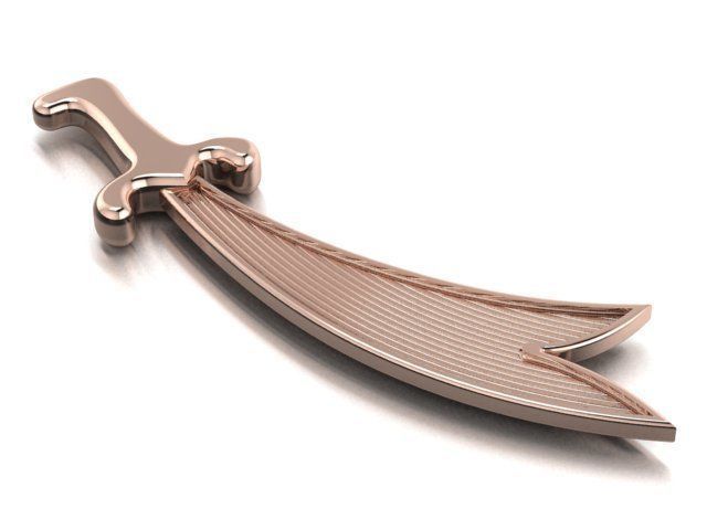 double sided sword 3D print model_2