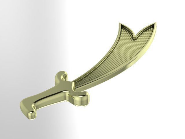 double sided sword 3D print model_1