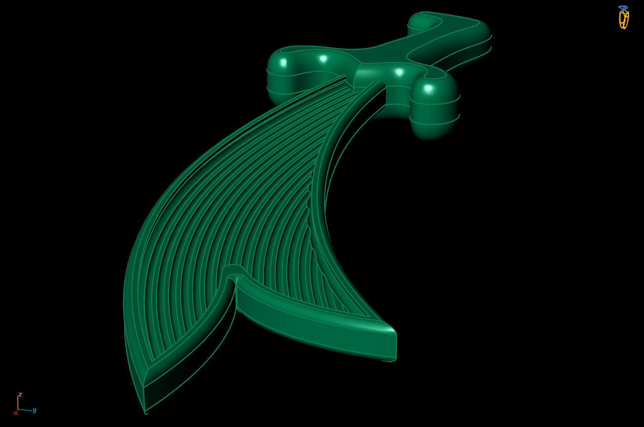 double sided sword 3D print model_6