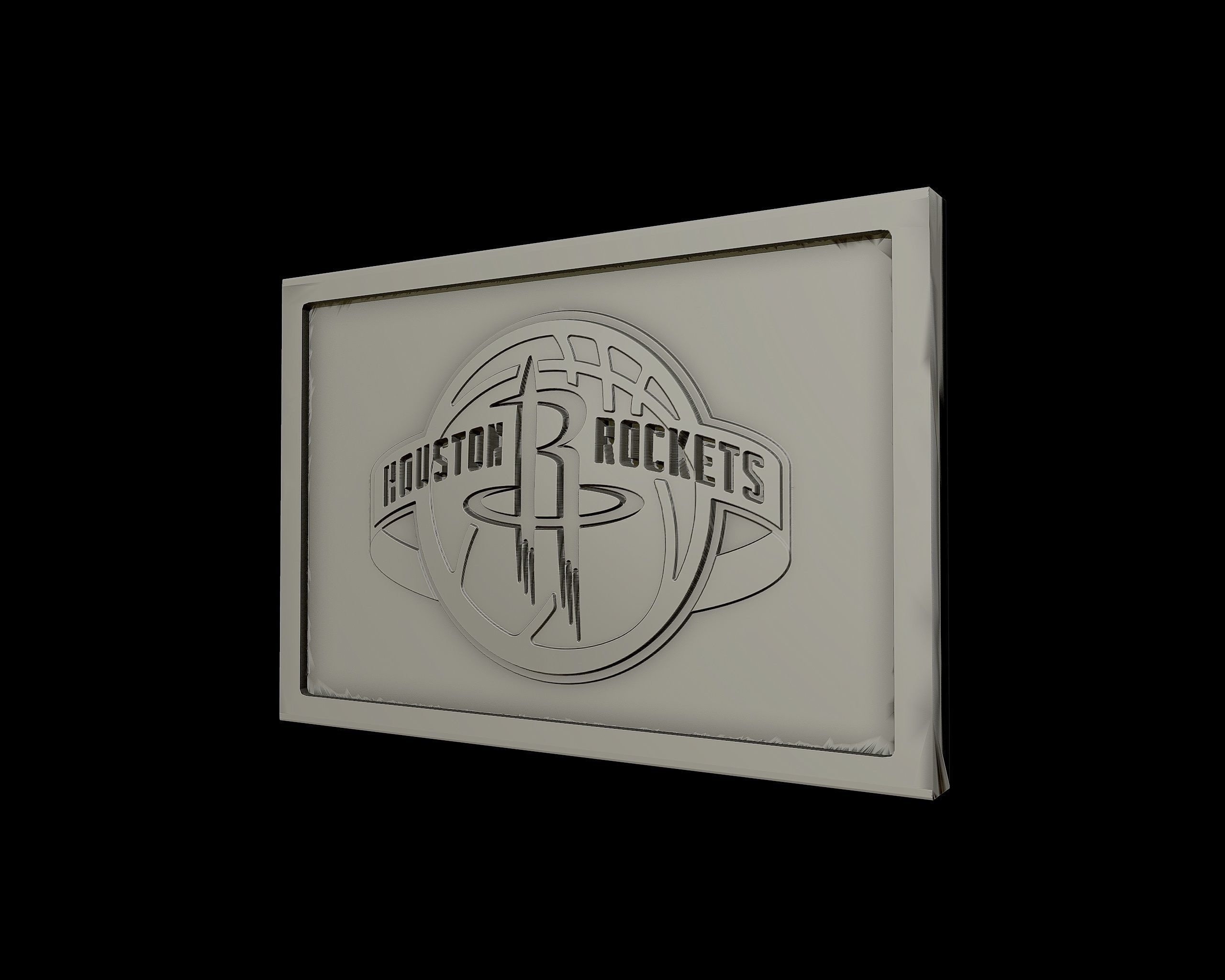 Houston Rockets logo relief  3D print model_4