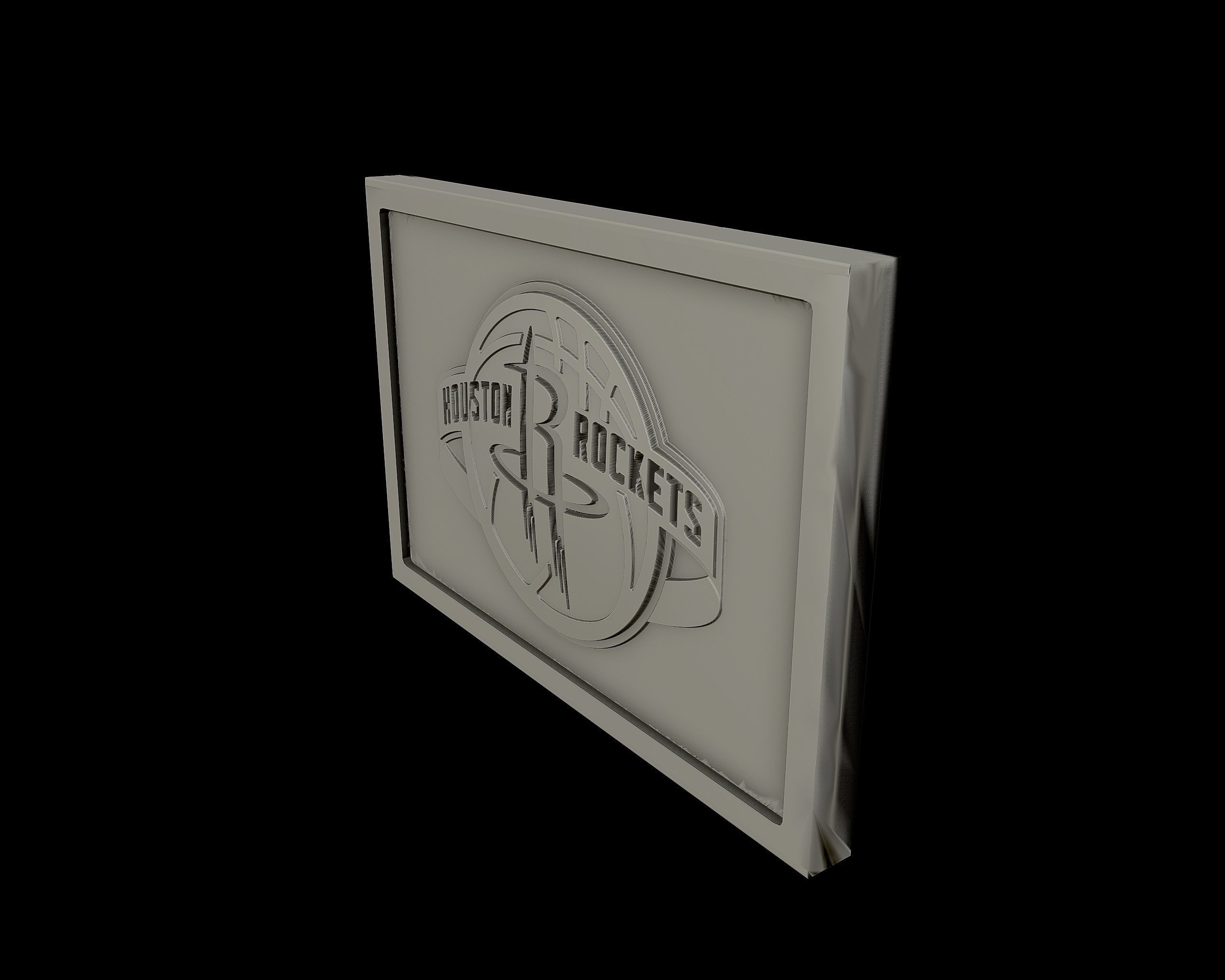Houston Rockets logo relief  3D print model_5