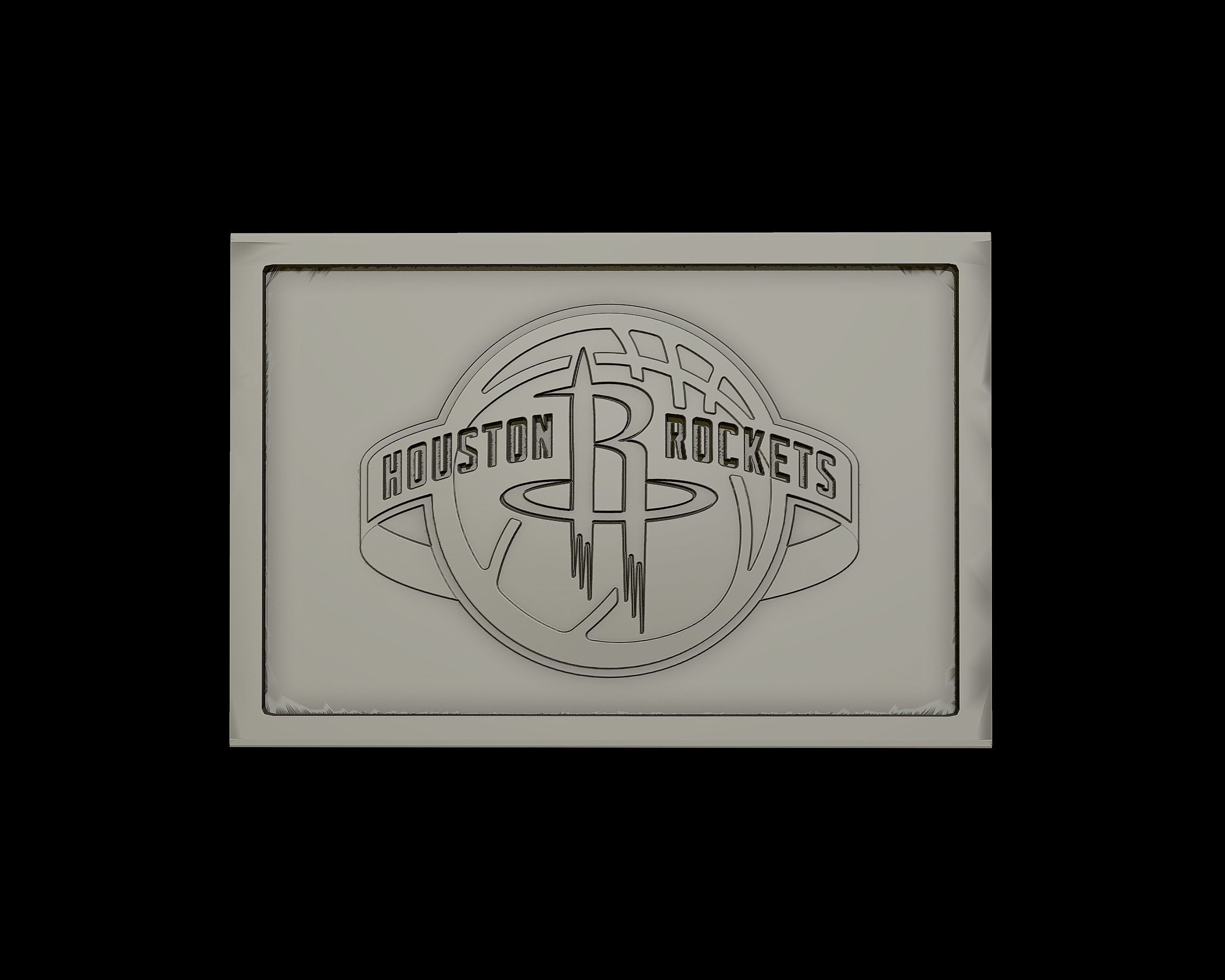 Houston Rockets logo relief  3D print model_3