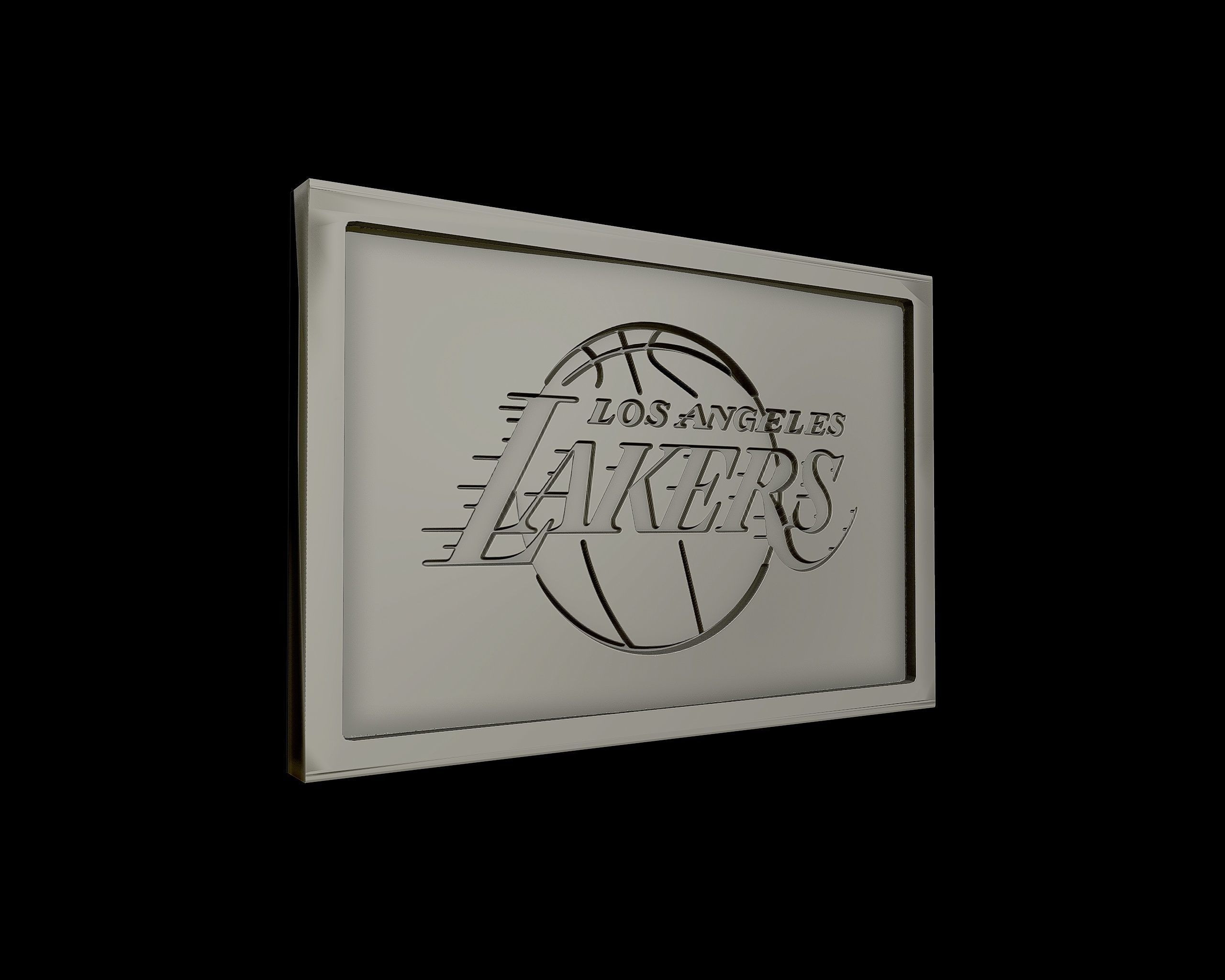 Los Angeles Lakers  logo relief 3D print model_4