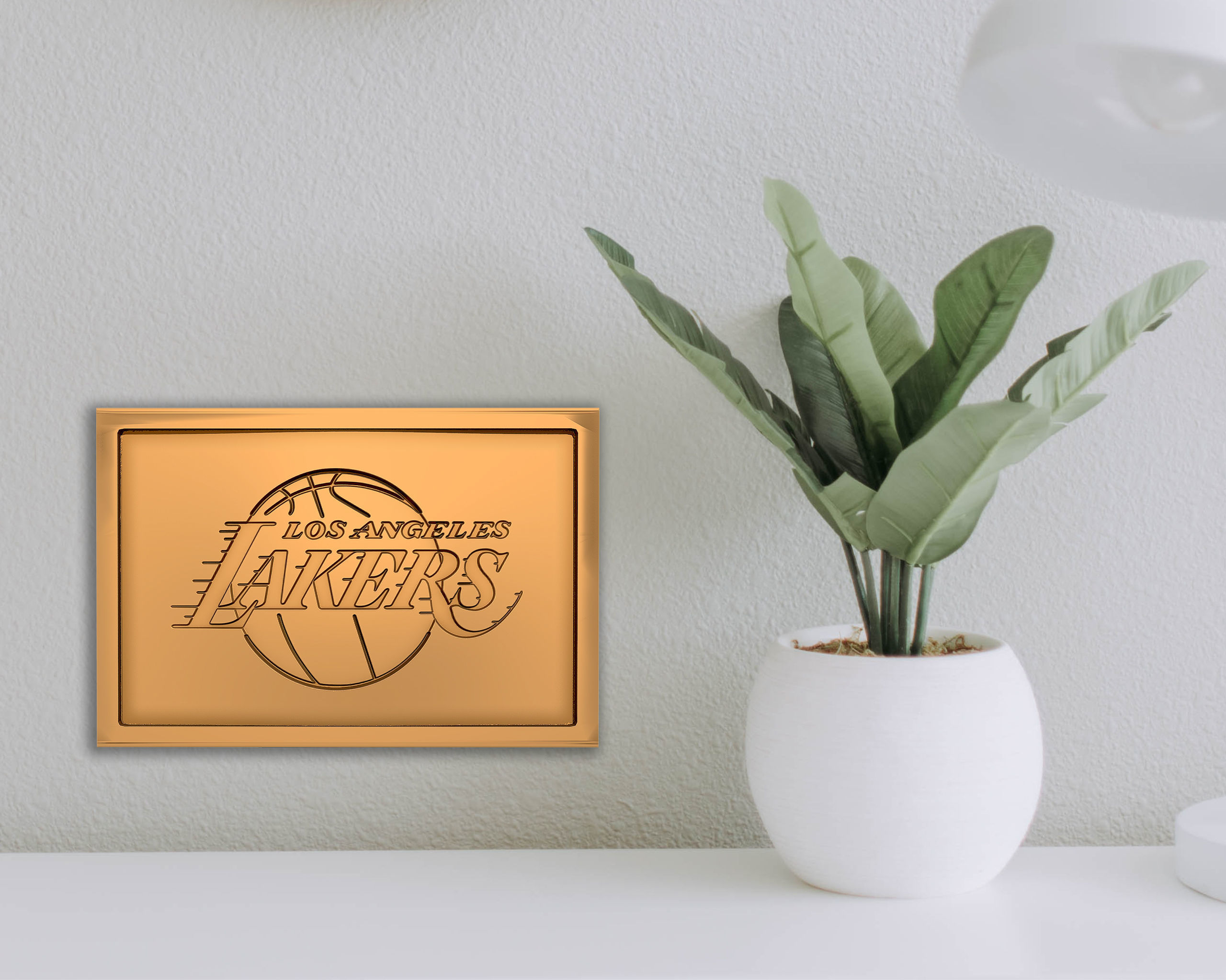 Los Angeles Lakers  logo relief 3D print model_2