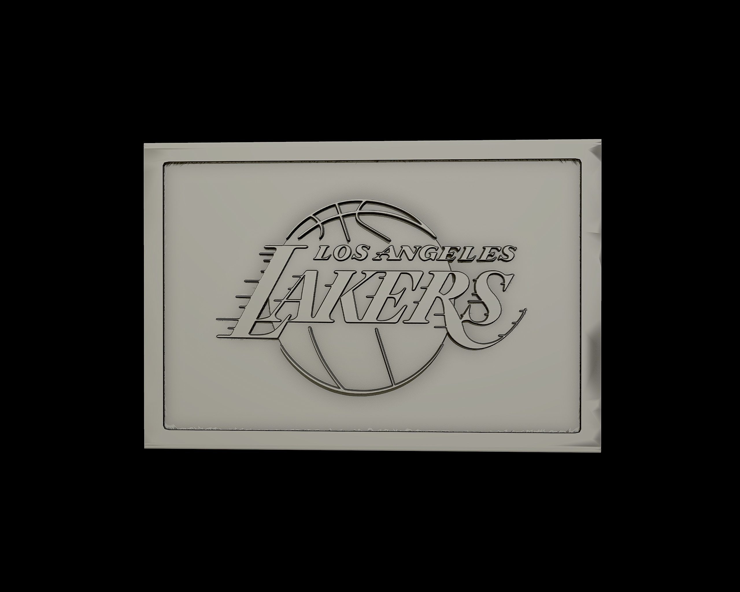 Los Angeles Lakers  logo relief 3D print model_5