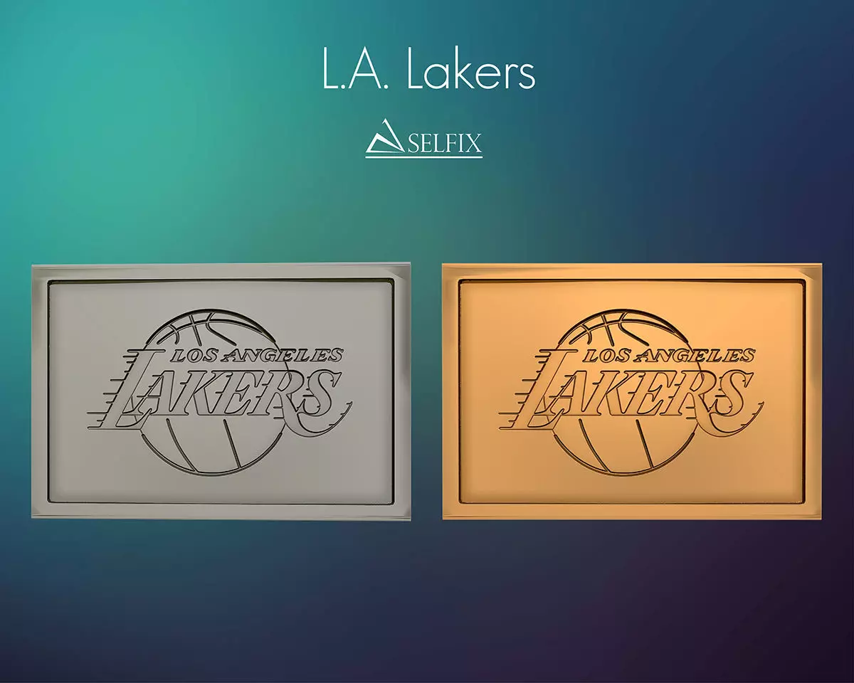 Los Angeles Lakers  logo relief 3D print model_0