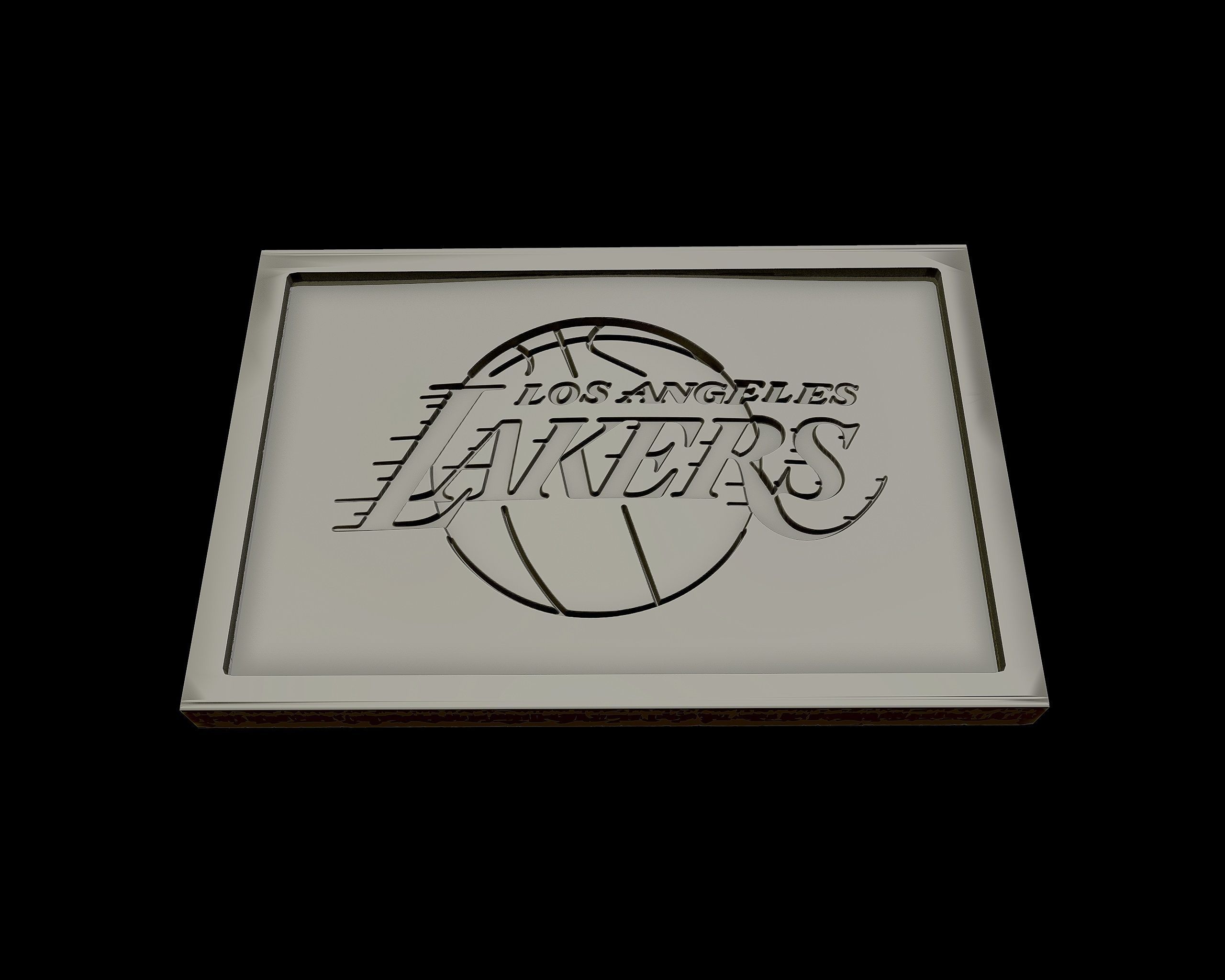 Los Angeles Lakers  logo relief 3D print model_8