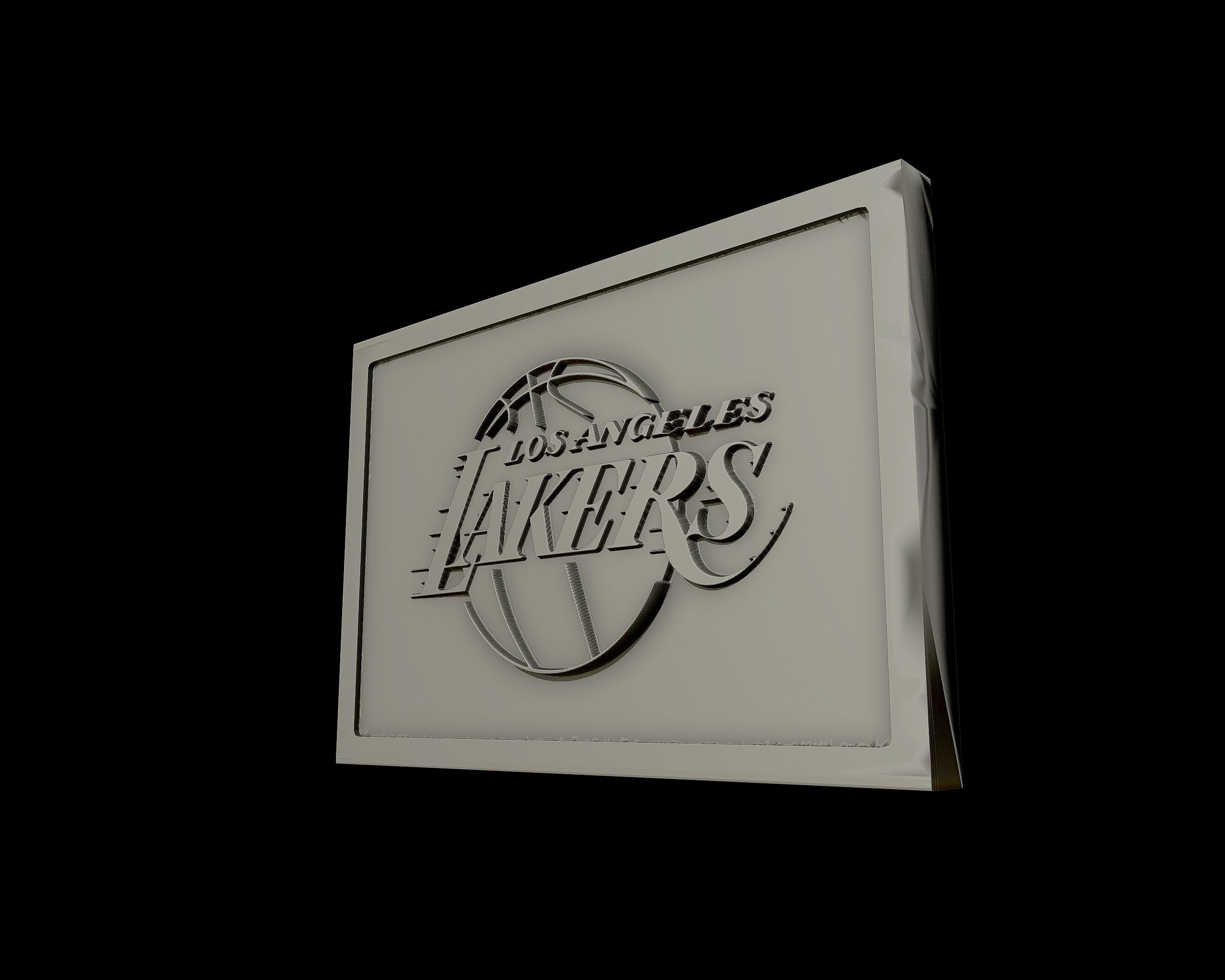 Los Angeles Lakers  logo relief 3D print model_6