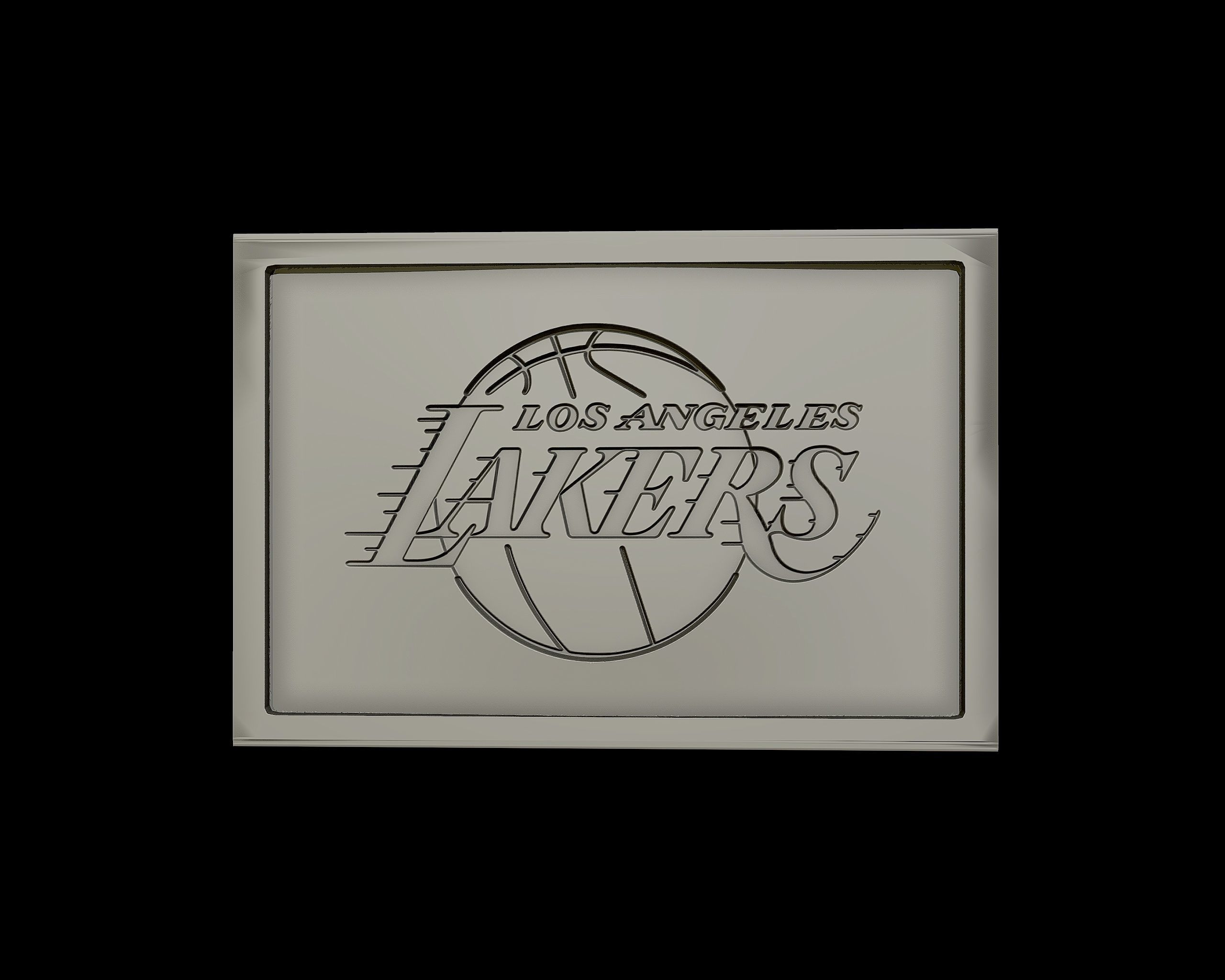 Los Angeles Lakers  logo relief 3D print model_3
