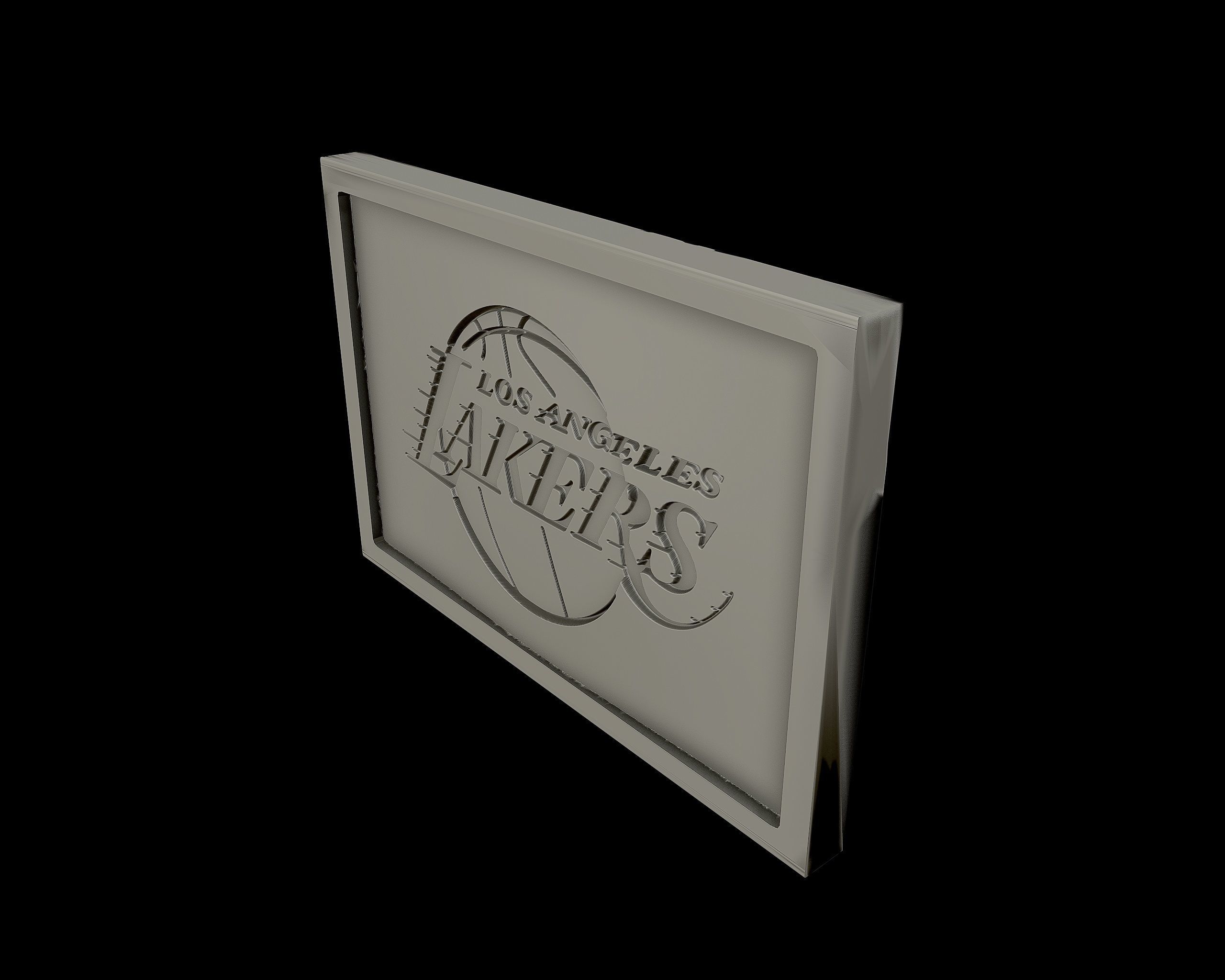 Los Angeles Lakers  logo relief 3D print model_7