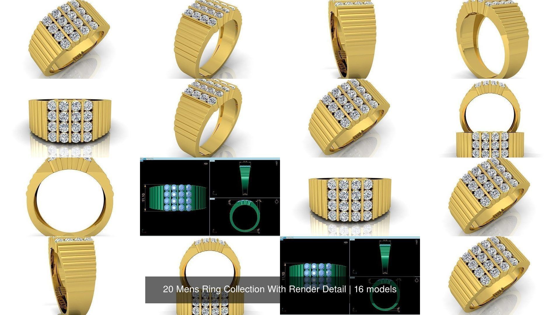 20 Mens Ring Collection With Render Detail _7