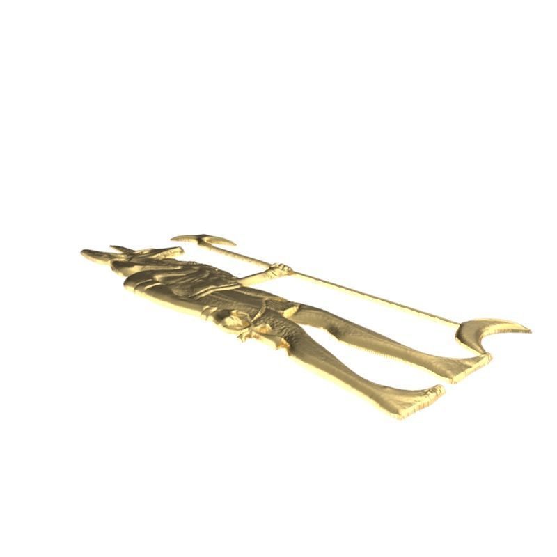 Anubis bas-relief 3D print model_0