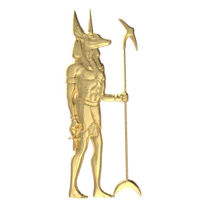 Anubis bas-relief 3D print model_2