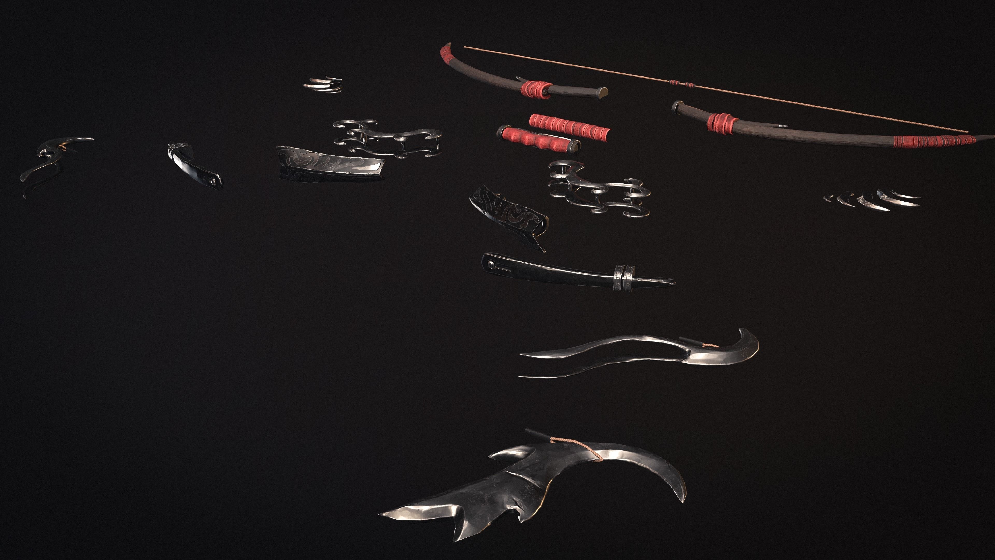 Modular Bow Game-ready Low-poly 3D model_11