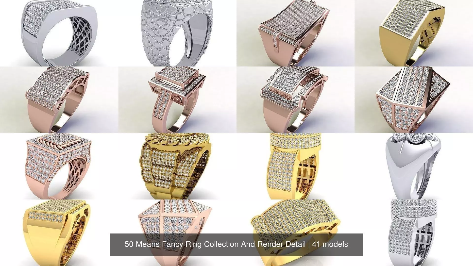 50 Means Fancy Ring Collection And Render Detail _7