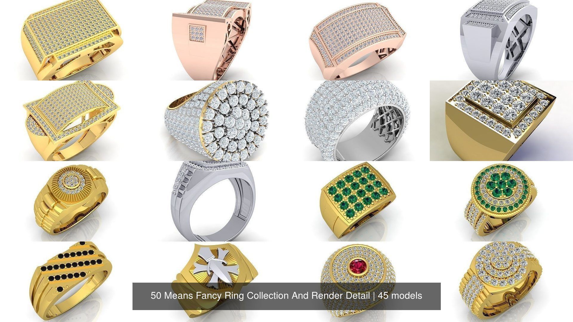 50 Means Fancy Ring Collection And Render Detail _14