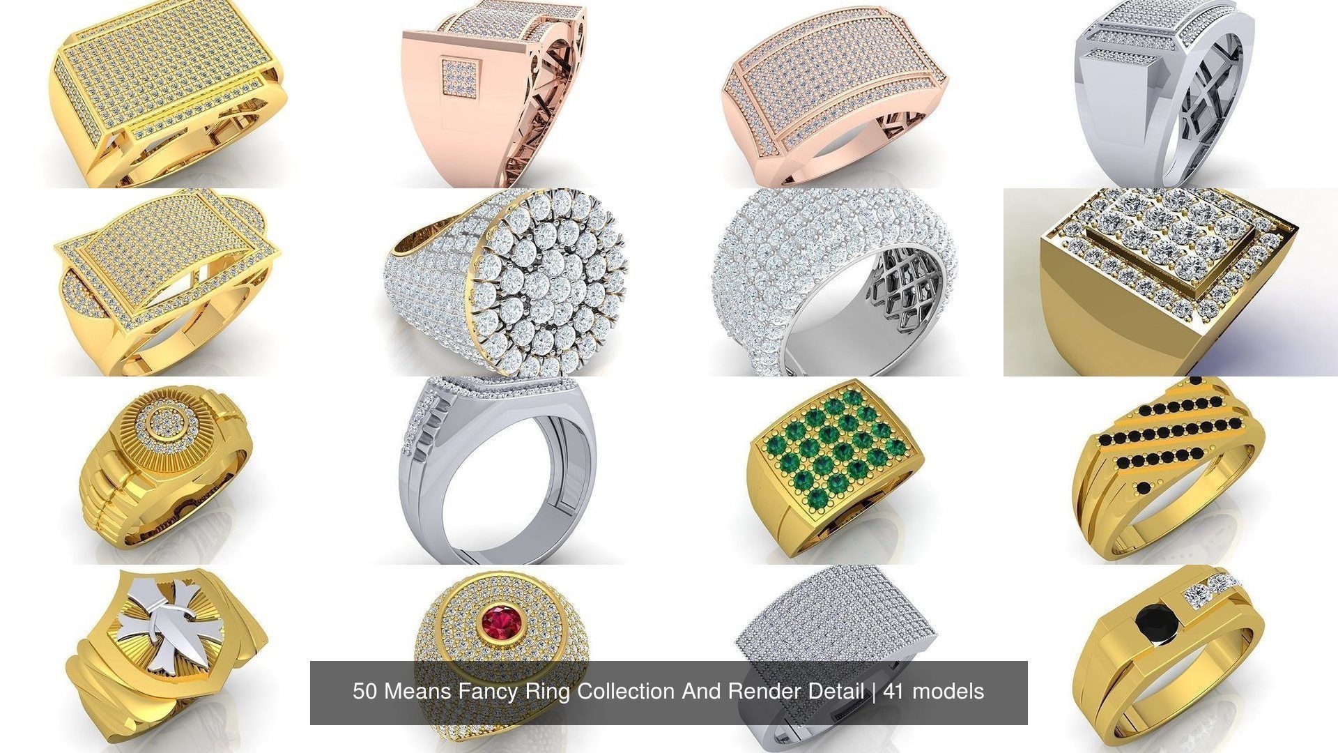 50 Means Fancy Ring Collection And Render Detail _19