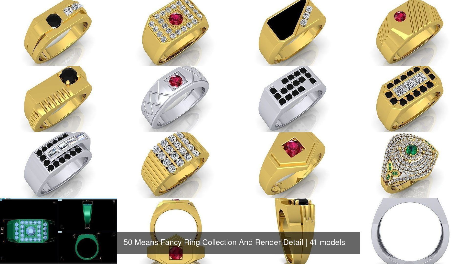 50 Means Fancy Ring Collection And Render Detail _31