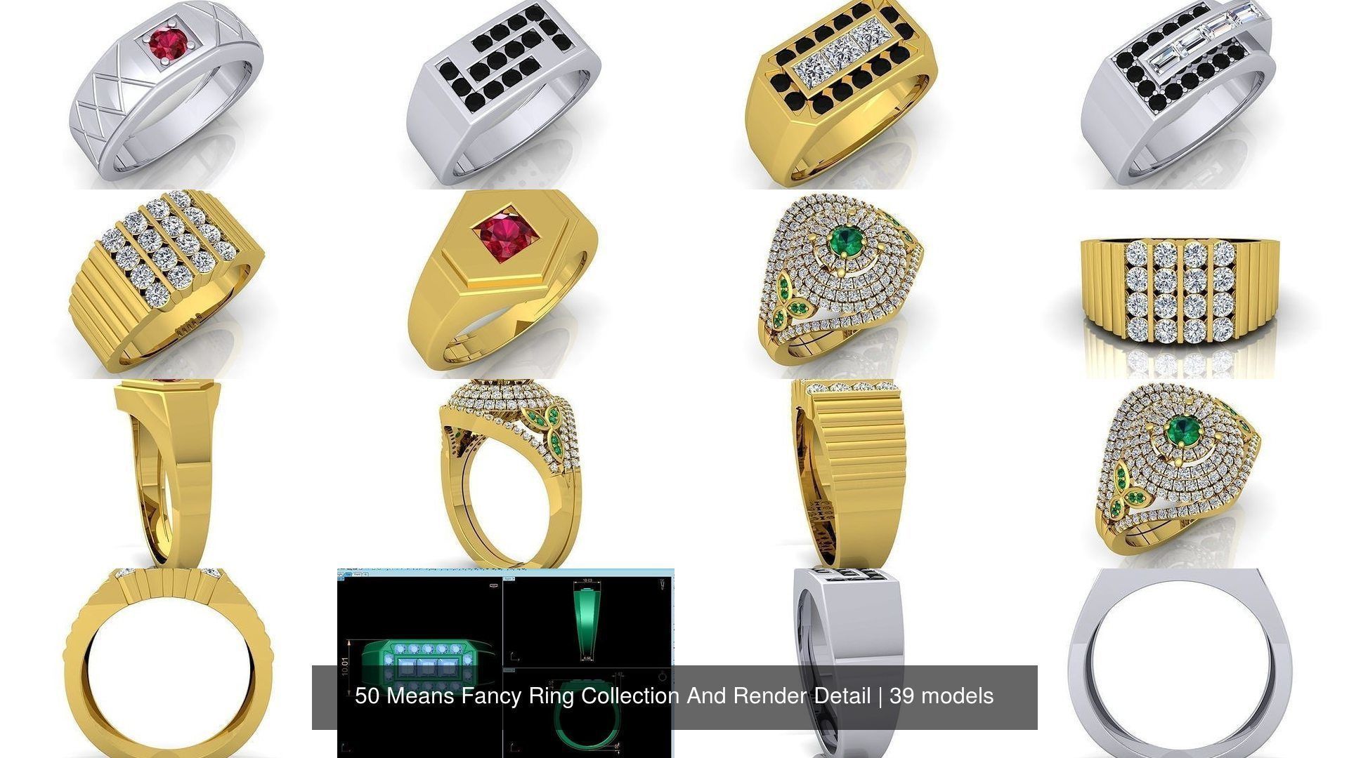 50 Means Fancy Ring Collection And Render Detail _42