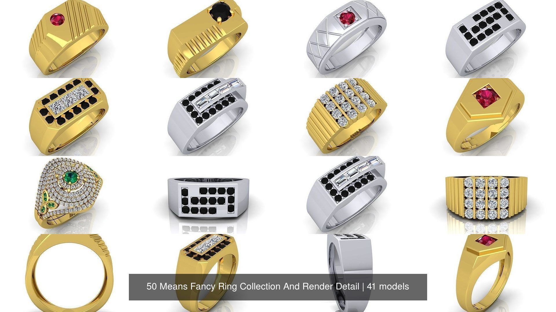 50 Means Fancy Ring Collection And Render Detail _36