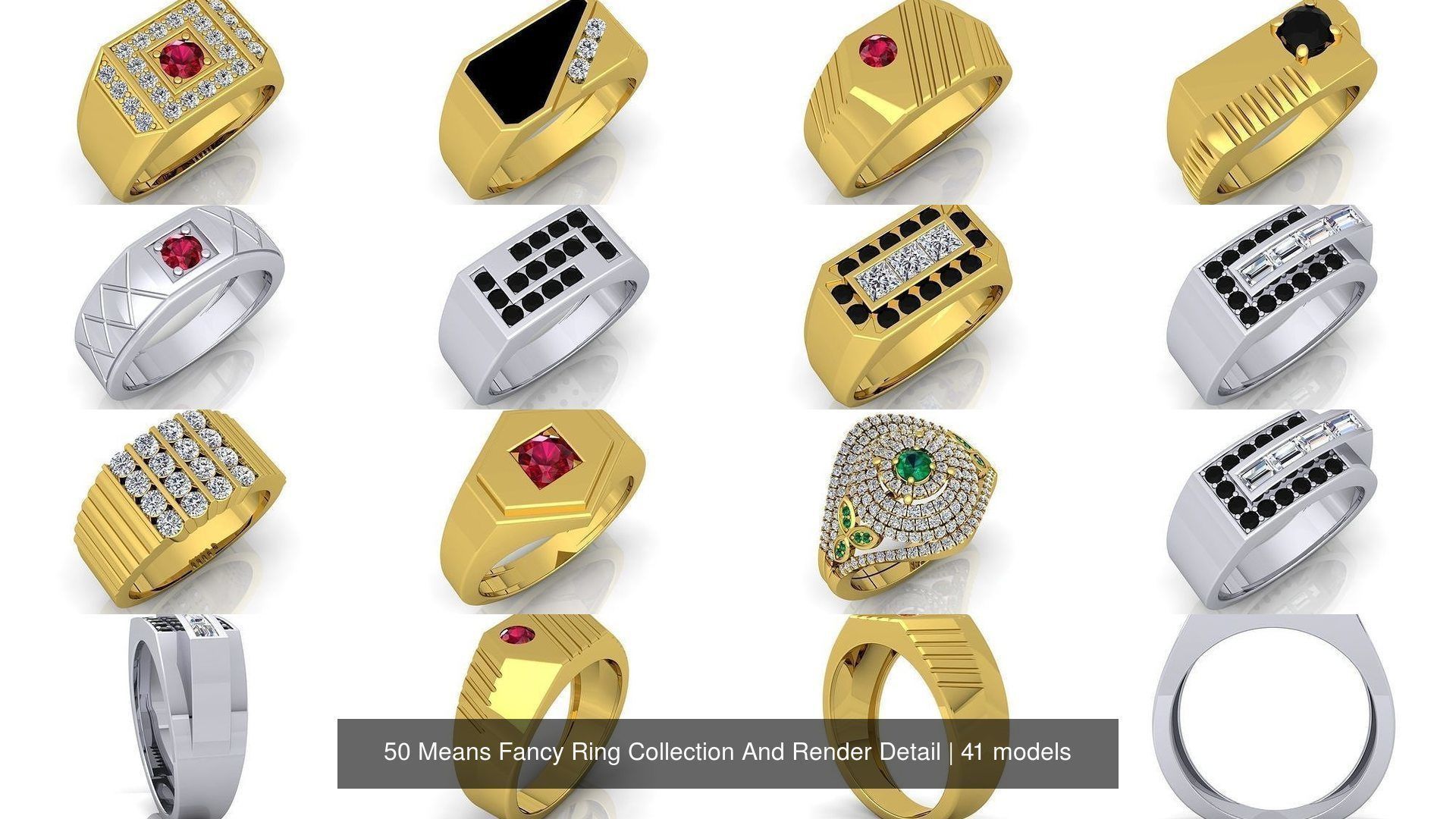 50 Means Fancy Ring Collection And Render Detail _33