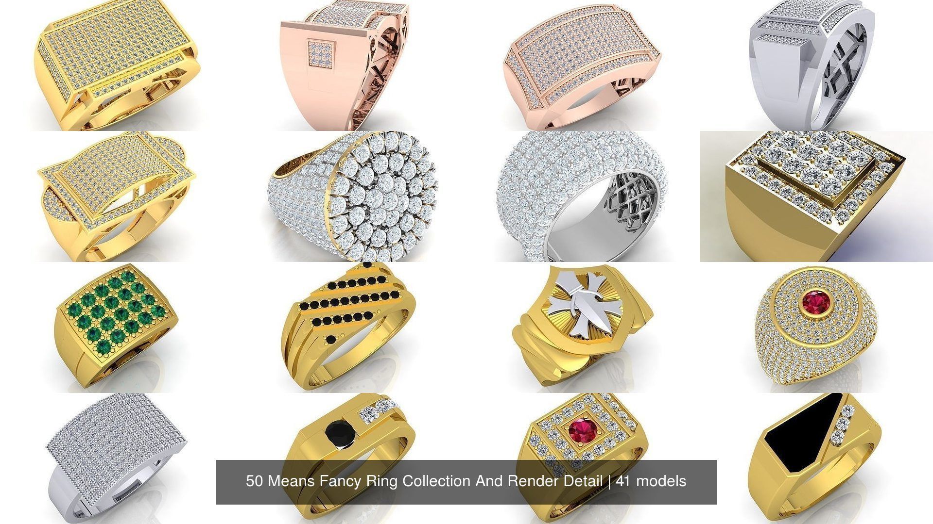50 Means Fancy Ring Collection And Render Detail _23
