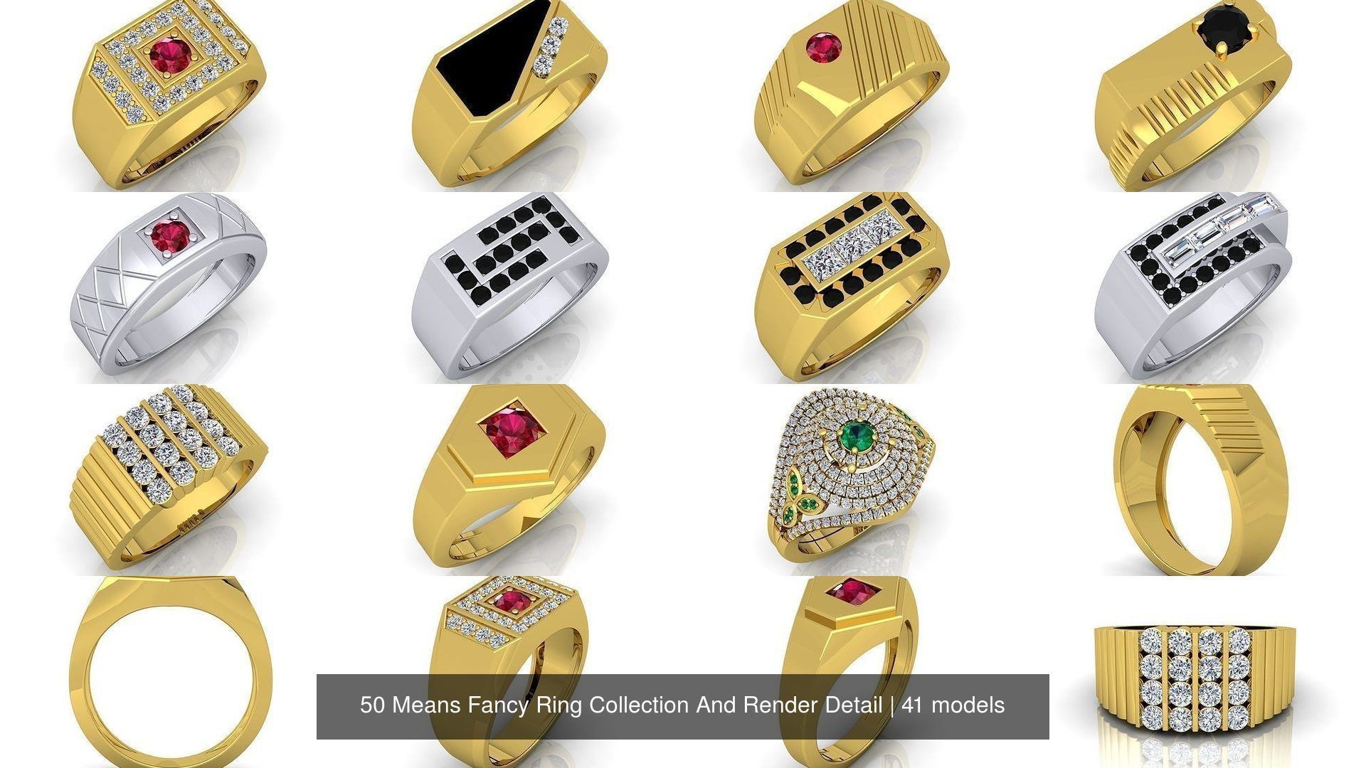 50 Means Fancy Ring Collection And Render Detail _34