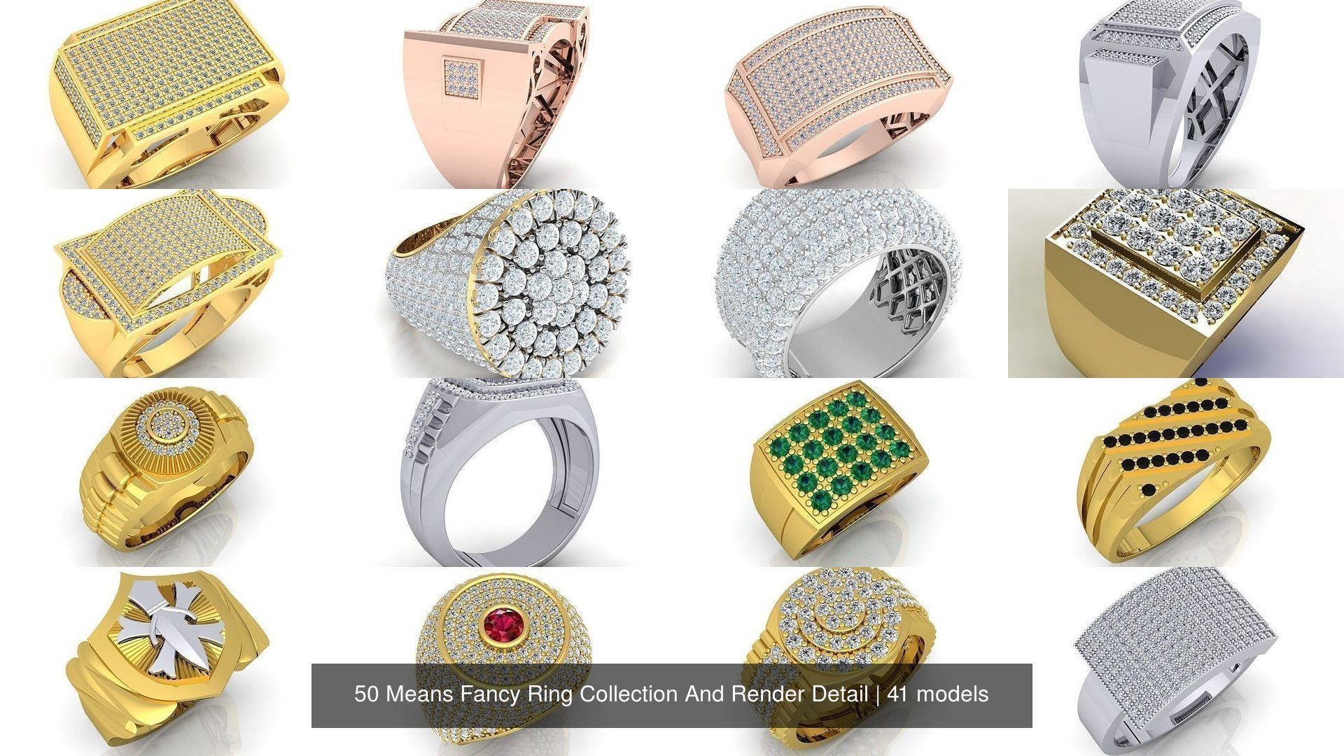 50 Means Fancy Ring Collection And Render Detail _17