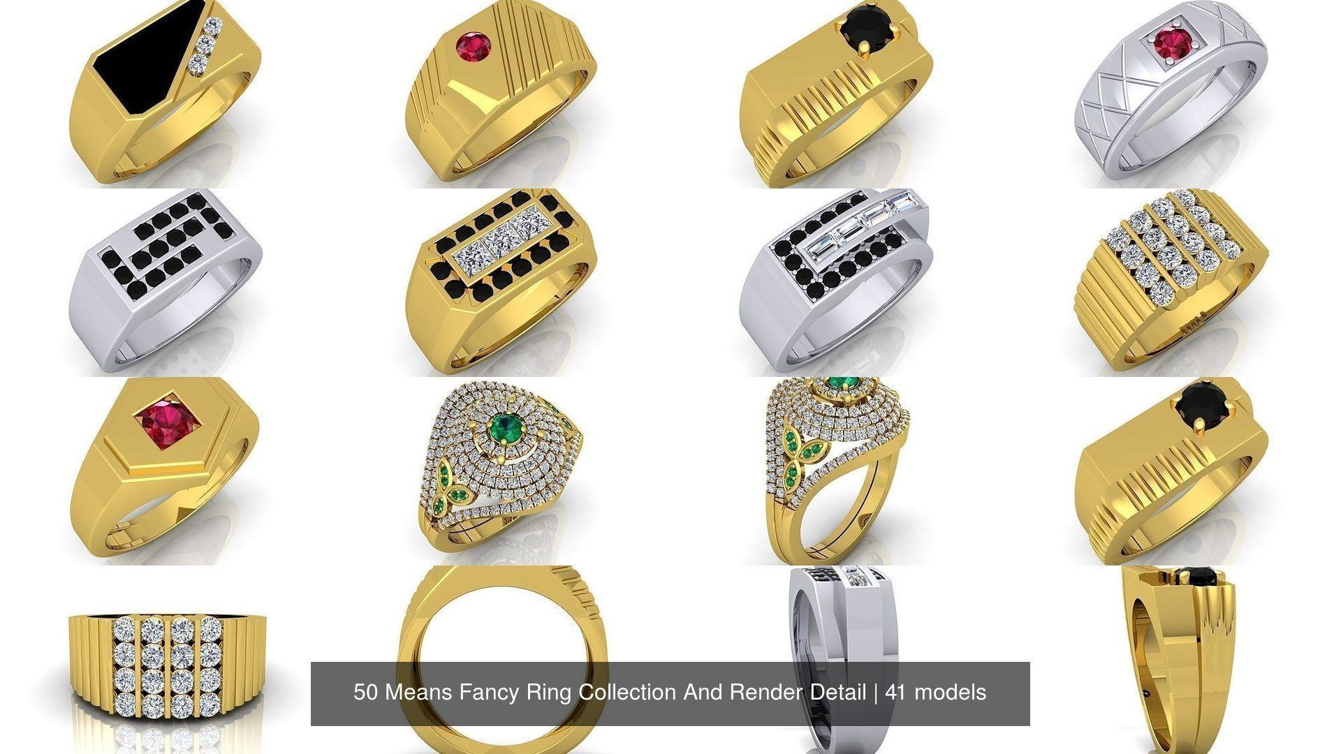 50 Means Fancy Ring Collection And Render Detail _35